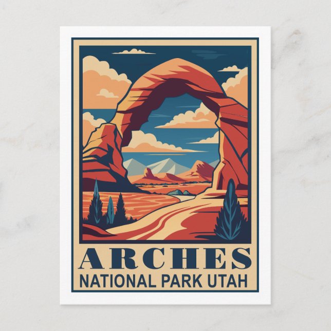 Retro Arches National Park Postcard (Front)