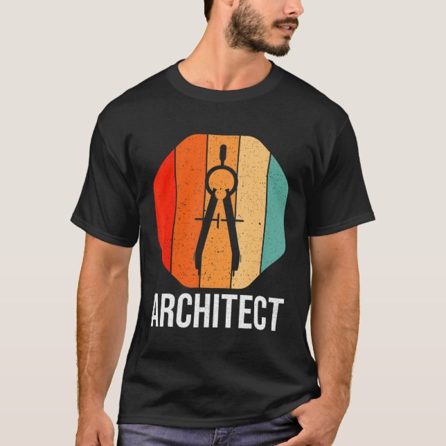 Retro Architect Compass Architecture Student Gifts T-Shirt (Front)