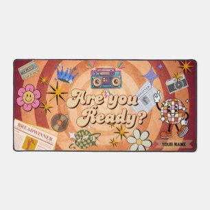 Retro Are You Ready Desk Vibes with Custom Name Mat