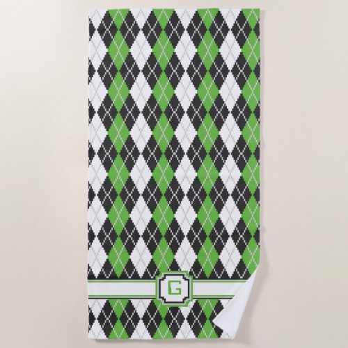 Retro Argyle Beach Towel