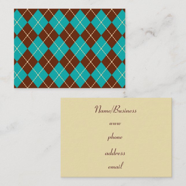 Retro Argyle Business Card (Front/Back)