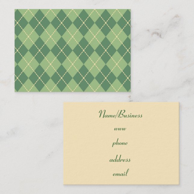 Retro Argyle Business Card (Front/Back)