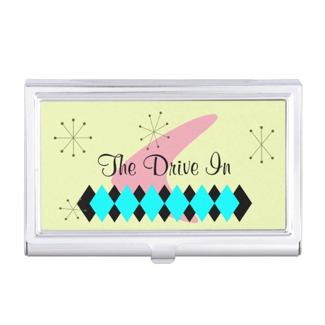 Retro Argyle Business Card Holder (Front)