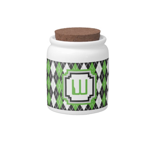 Retro Argyle Candy Jar (Front)