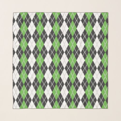 Retro Argyle Chiffon Scarf