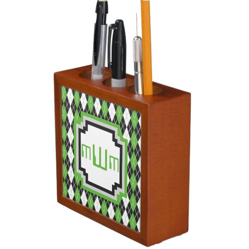 Retro Argyle Desk Organizer