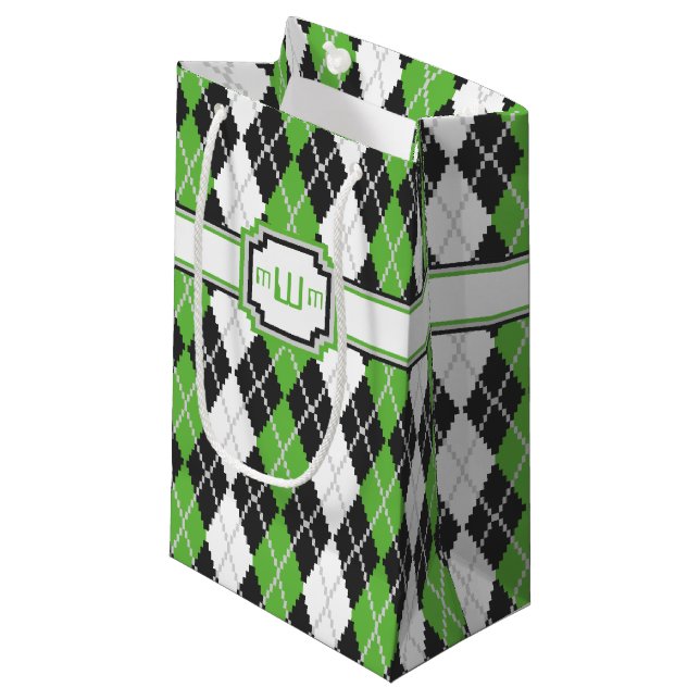 Retro Argyle Gift Bag (Front Angled)