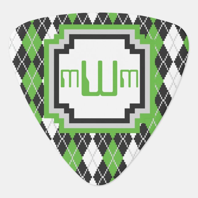 Retro Argyle Guitar Pick (Front)