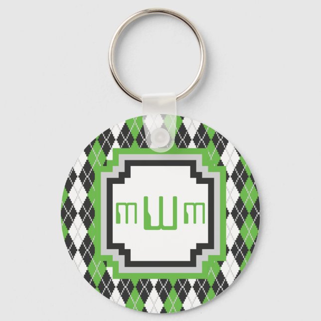 Retro Argyle Keychain (Front)