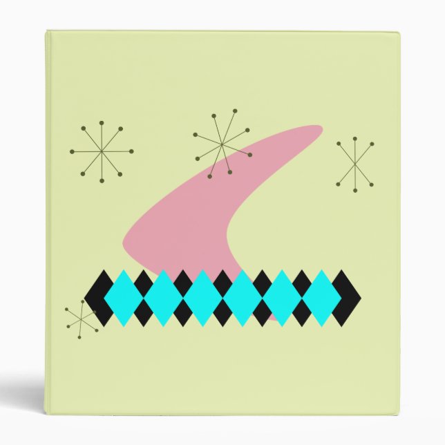 Retro Argyle Mid Century Modern Binder (Front)