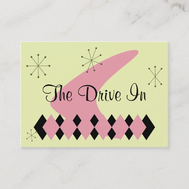 Retro Argyle Mid Century Modern Business Card-Chub Business Card (Front)