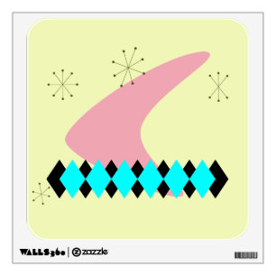 Retro Argyle Mid Century Modern Wall Decal