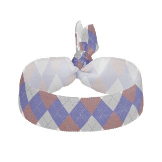 Retro argyle pattern, vintage look dark colors elastic hair tie