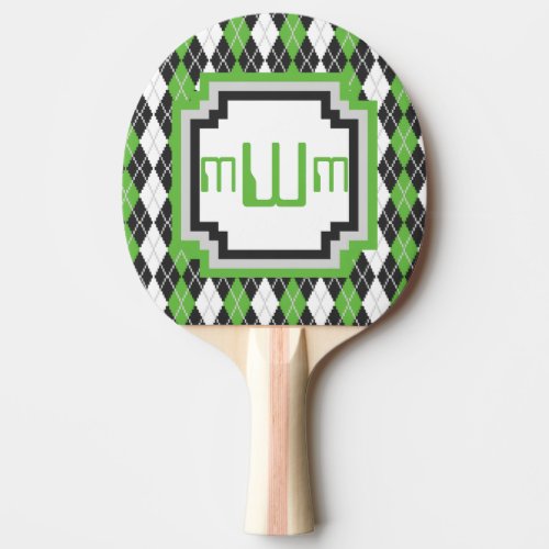 Retro Argyle Ping Pong Paddle