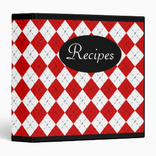 Retro Argyle Recipe Binder