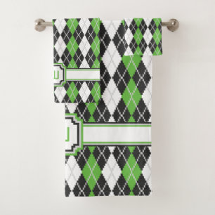 Retro Argyle Towel Set