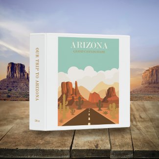 Retro Arizona Desert Mtns Travel Poster Scrapbook