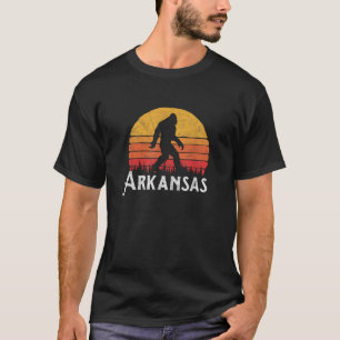 Retro Arkansas Bigfoot Silhouette Sun Believe T-Shirt