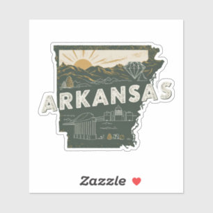 Retro Arkansas State Car Sticker