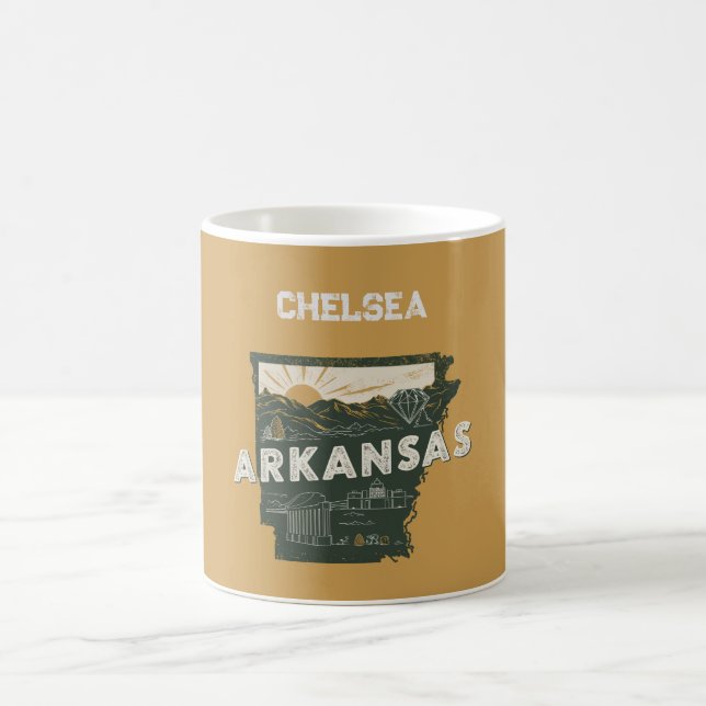 Retro Arkansas State Personalized Coffee Mug (Center)