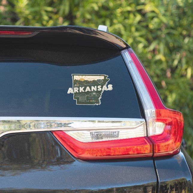 Retro Arkansas  Sticker (Car Side)
