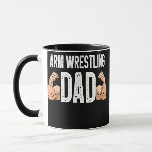 Retro Arm Wrestling Dad Sports Power Gift  Mug