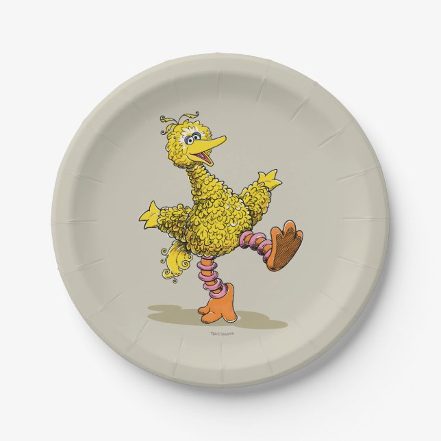 Retro Art Big Bird 2 Paper Plates (Front)