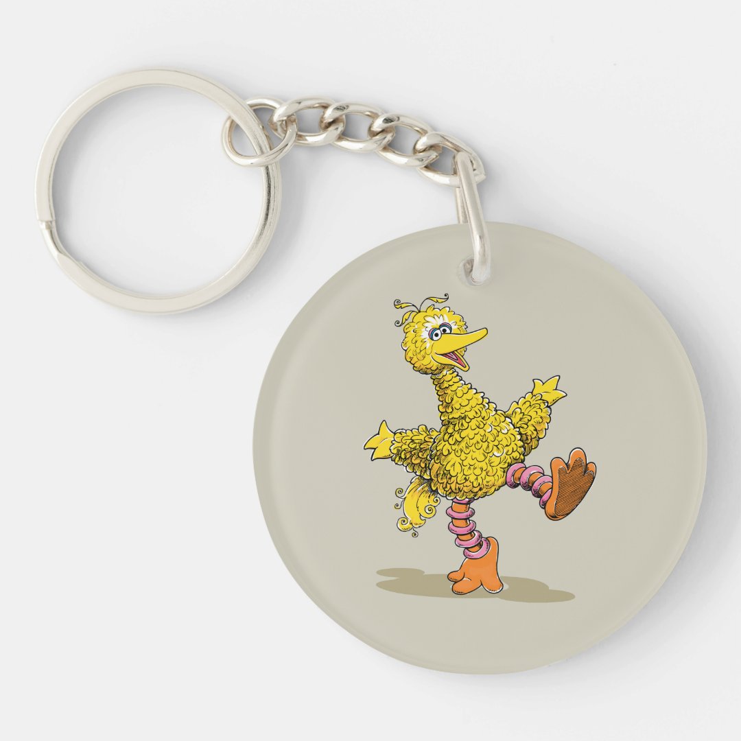 Retro Art Big Bird Keychain Zazzle