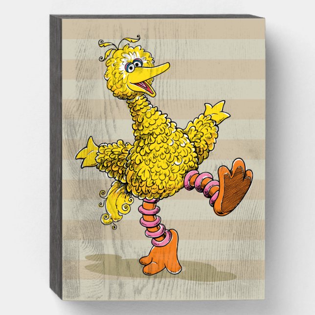 Retro Art Big Bird Wooden Box Sign (Front Vertical)