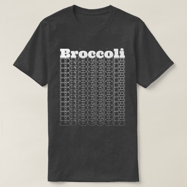 Retro Art Broccoli Lovers Vegetarian T-Shirt (Design Front)