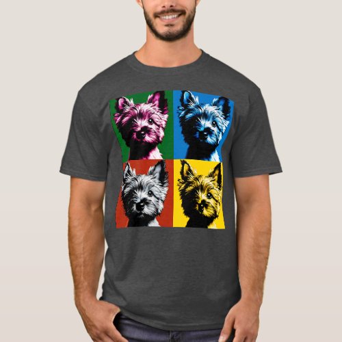 Retro Art Cairn Terrier Cute Puppy 1 T_Shirt