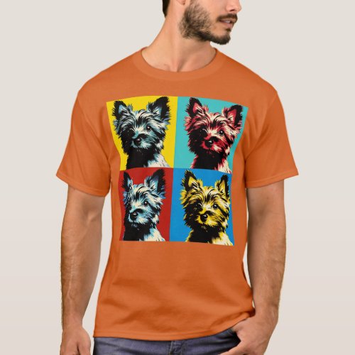 Retro Art Cairn Terrier Cute Puppy T_Shirt