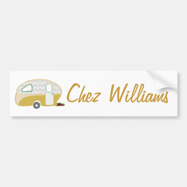 Retro Art Caravan Owner's Bumper Sticker (Front)
