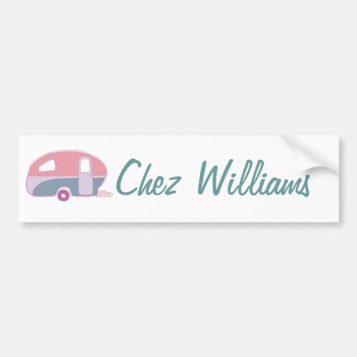 Retro Art Caravan Owners Bumper Sticker