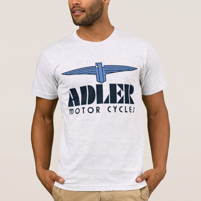 Retro art deco Adler motorcycles logo eagle wing T-Shirt (Front)