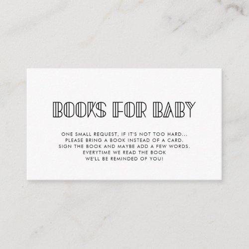 Retro art deco baby shower book request card