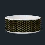 Retro Art Deco Black / Gold Shell Scale Pattern Bowl<br><div class="desc">This Great Gatsby / Roaring Twenties inspired design has a repeating black and gold shell scale pattern in classic Edwardian / Art Deco style. The printed design is simple yet bold and classy looking. Use it as-is or make it into a background for your photos or monogram.</div>