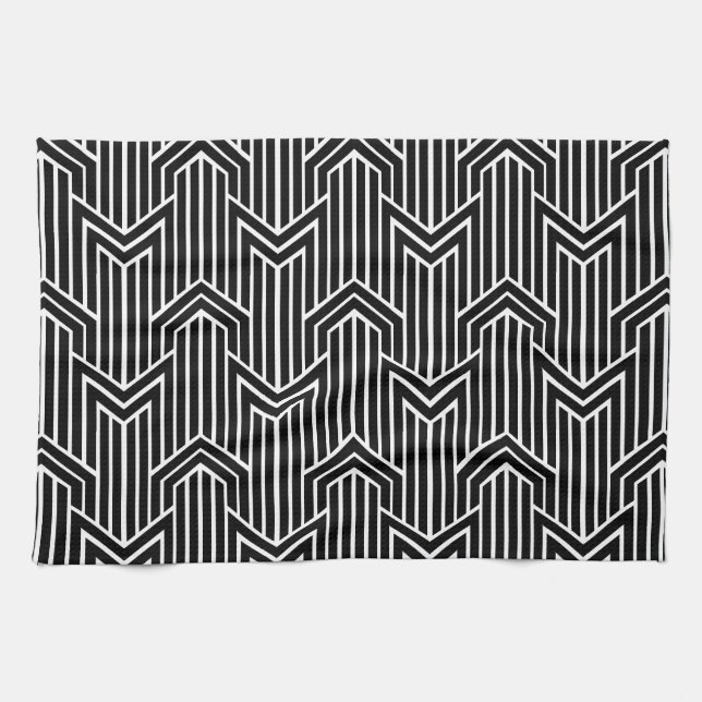 Retro Art Deco Chevron Pattern Towel (Horizontal)