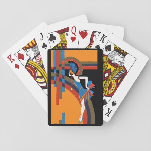 Retro Art Deco Dancer Playing Cards