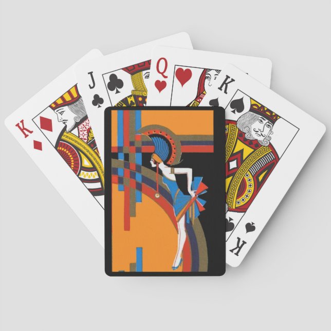 Retro Art Deco Dancer Poker Cards (Back)