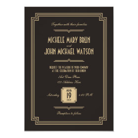 Art Deco Wedding Invitations Custom Online Retro Art Deco Dark Wedding Invitation
