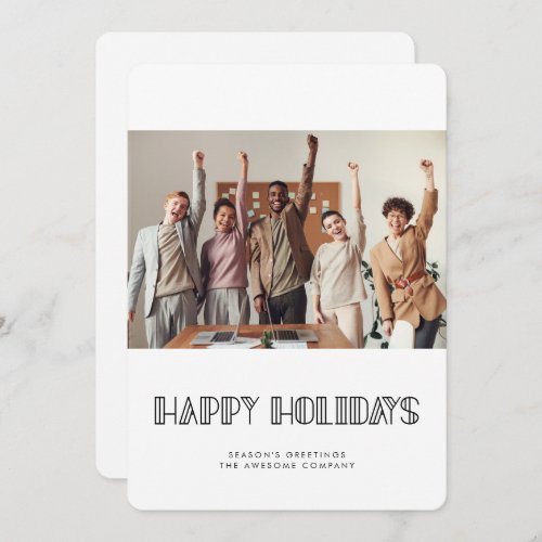 Retro art deco font Corporate business photo Holiday Card