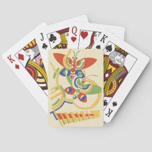 Retro Art Deco Geometric Floral Poster Art Poker Cards
