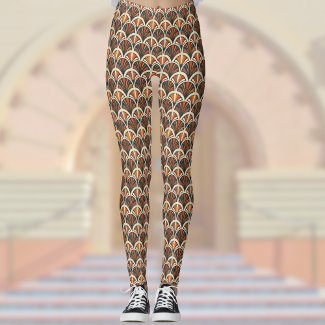 Retro Art Deco Jazz Age Muted Colors Orange Gold 