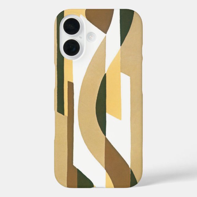 Retro Art Deco Jazz Brown Autumn Curve Pattern Case-Mate iPhone Case (Back)