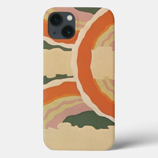 Retro Art Deco Jazz Circles Clouds Rainbow Pattern Case-Mate iPhone Case (Back)