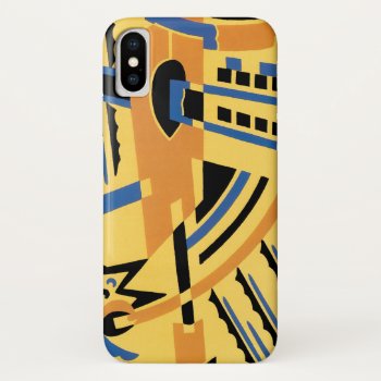 Retro Art Deco Jazz Geometric Shapes Patterns Iphone X Case by InvitationCafe at Zazzle