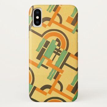 Retro Art Deco Jazz Pattern Color Geometric Shapes Iphone X Case by InvitationCafe at Zazzle
