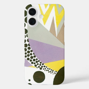 Retro Art Deco Jazz Polka Dots Zig Zag Pattern iPhone 16 Case