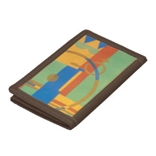 Retro Art Deco Jazz Southwest New Mexico Colors Trifold Wallet